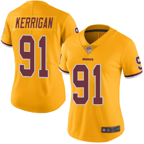Washington Redskins Limited Gold Women Ryan Kerrigan Jersey NFL Football #91 Rush Vapor->youth nfl jersey->Youth Jersey